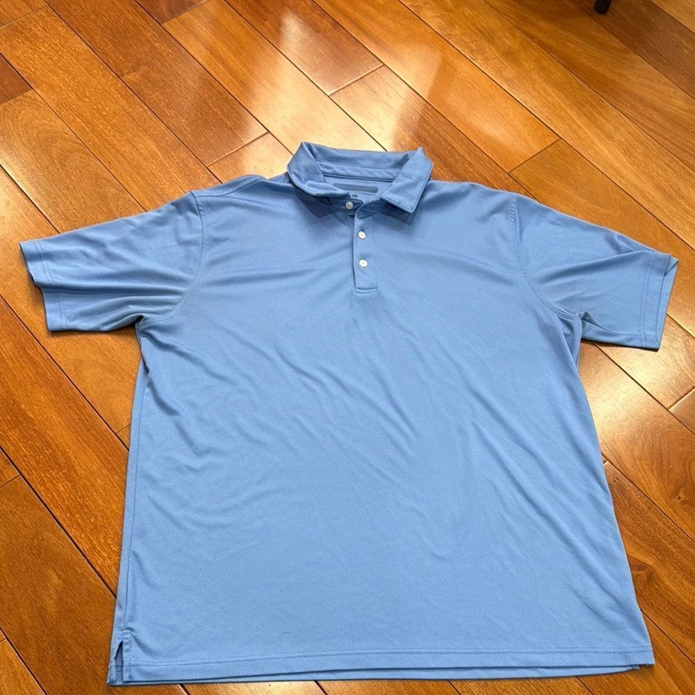 Pebble Beach Polo Shirt Mens Blue Dry-Luxe Performance Textured XXL